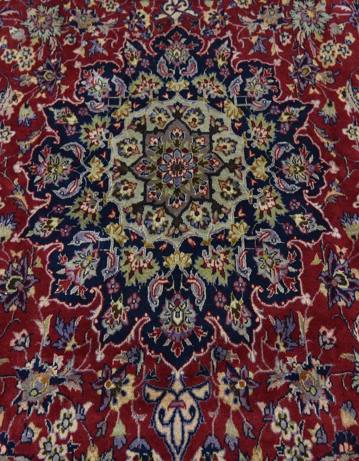 Detail image of  9' 5 x 13' 9  Hand Knotted Isfahan Persian Wool Rug