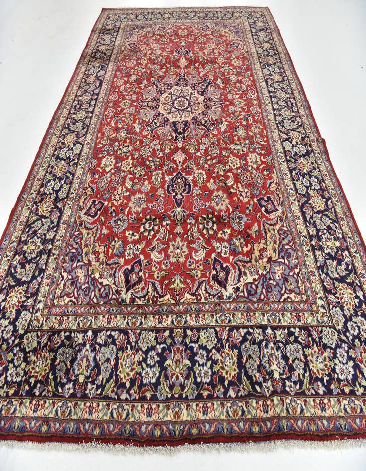 Detail image of  9' 8 x 13' 4  Hand Knotted Isfahan Persian Wool Rug