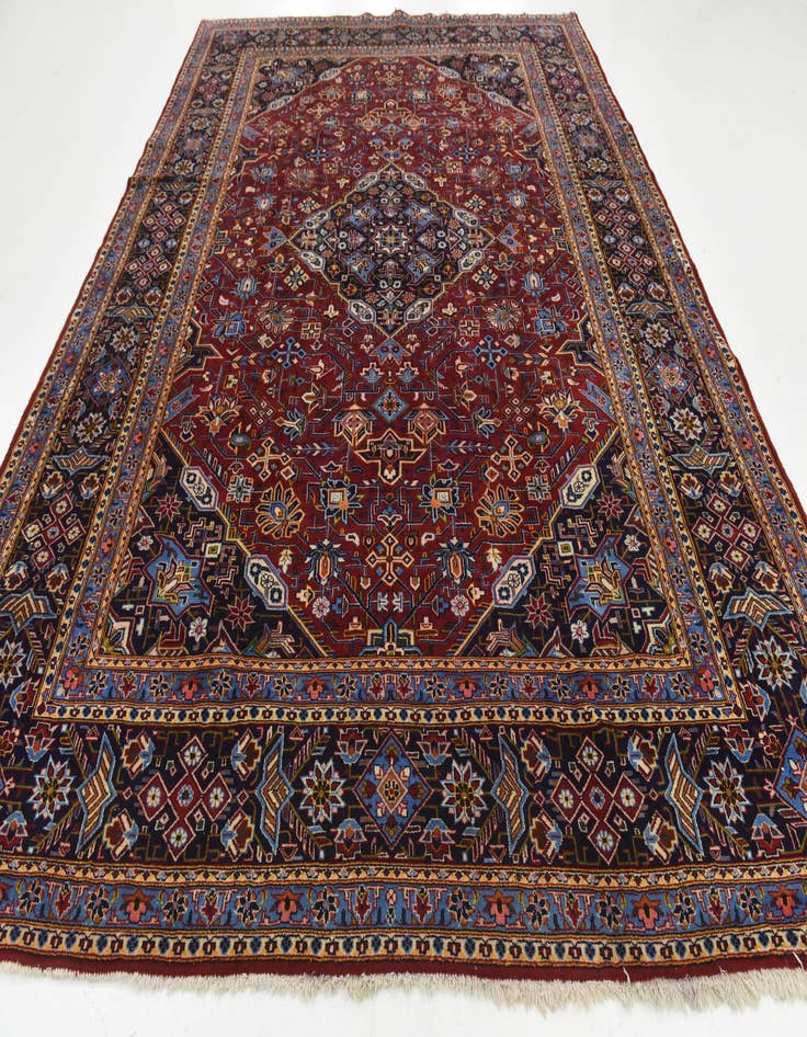Detail image of  9' 9 x 13'  Hand Knotted Isfahan Persian Wool Rug