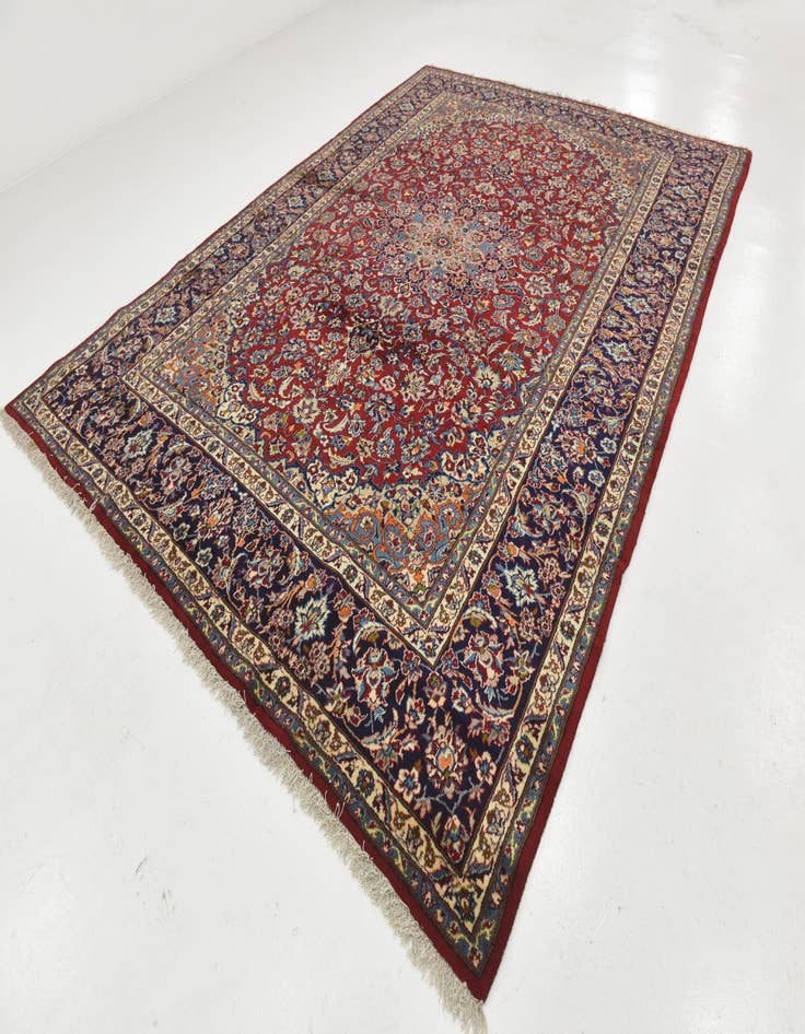 Detail image of  9' 7 x 13'  Hand Knotted Isfahan Persian Wool Rug