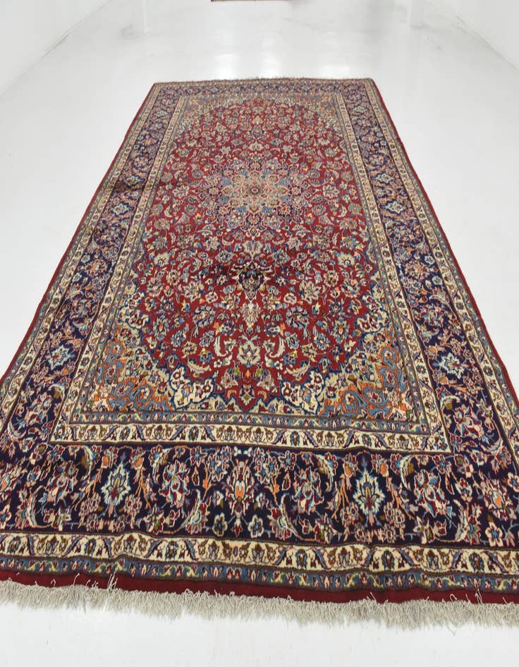 Detail image of  9' 7 x 13'  Hand Knotted Isfahan Persian Wool Rug