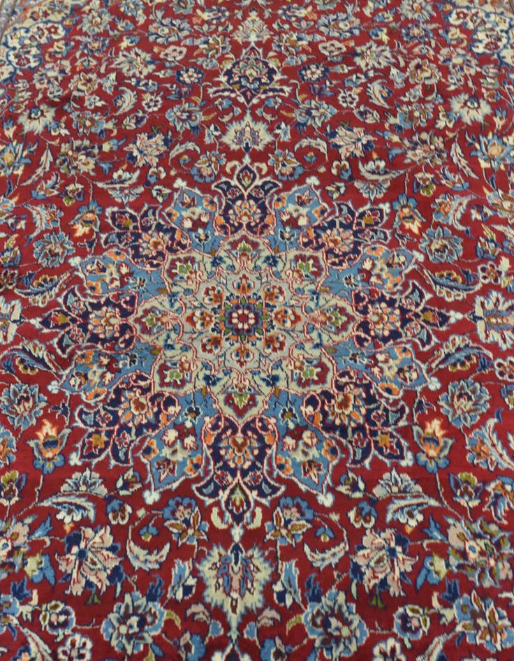 Detail image of  9' 7 x 13'  Hand Knotted Isfahan Persian Wool Rug