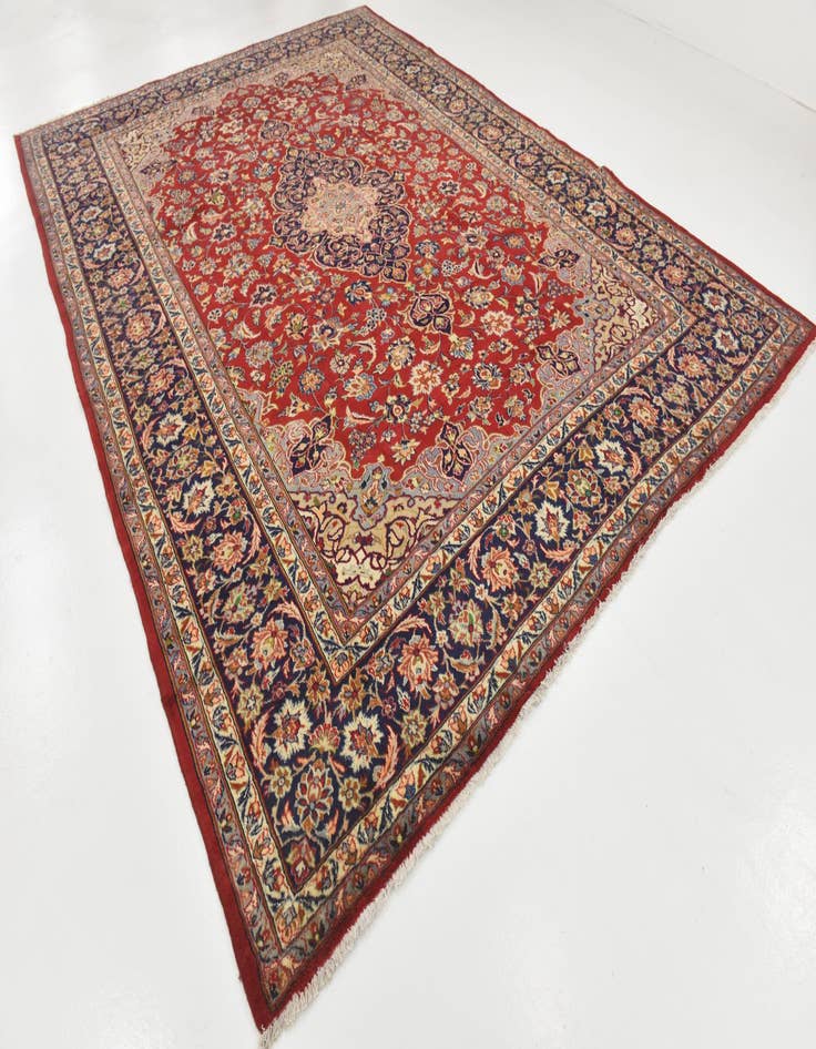 Detail image of  9' 9 x 13' 4  Hand Knotted Isfahan Persian Wool Rug