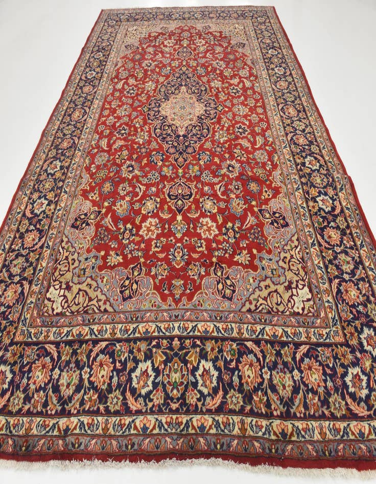 Detail image of  9' 9 x 13' 4  Hand Knotted Isfahan Persian Wool Rug