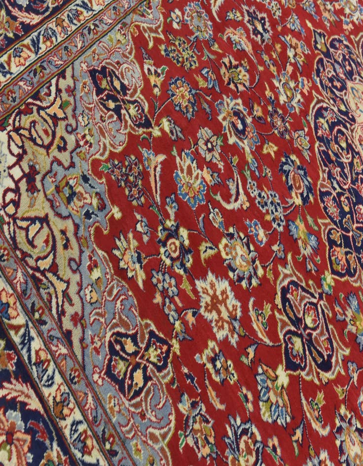 Detail image of  9' 9 x 13' 4  Hand Knotted Isfahan Persian Wool Rug