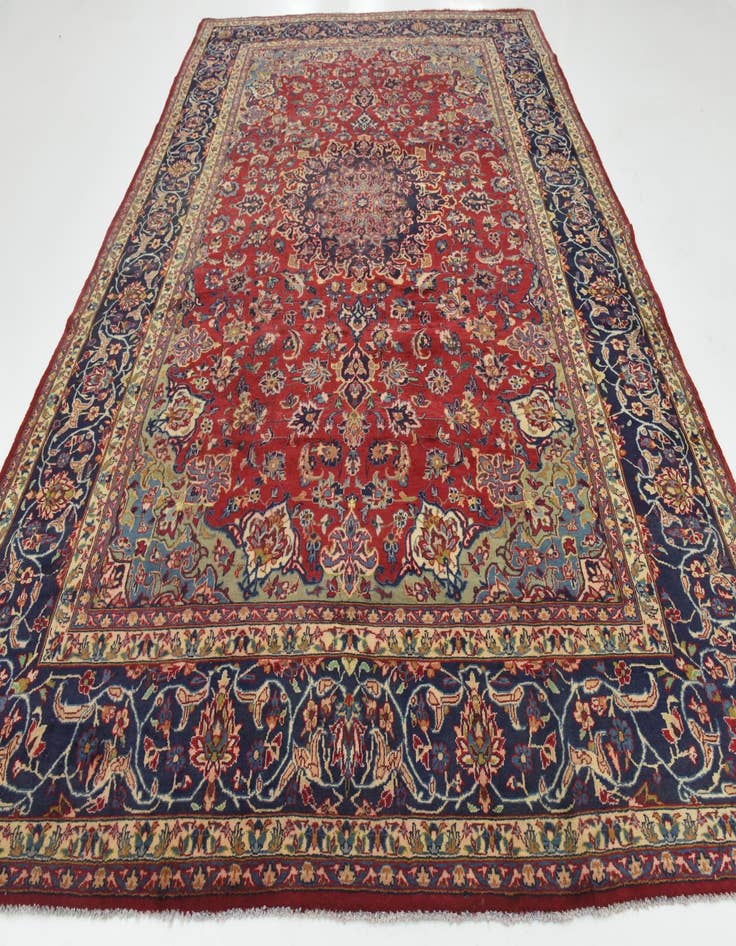 Detail image of  9' 8 x 13' 9  Hand Knotted Isfahan Persian Wool Rug