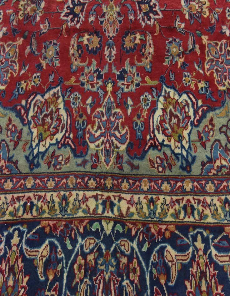 Detail image of  9' 8 x 13' 9  Hand Knotted Isfahan Persian Wool Rug