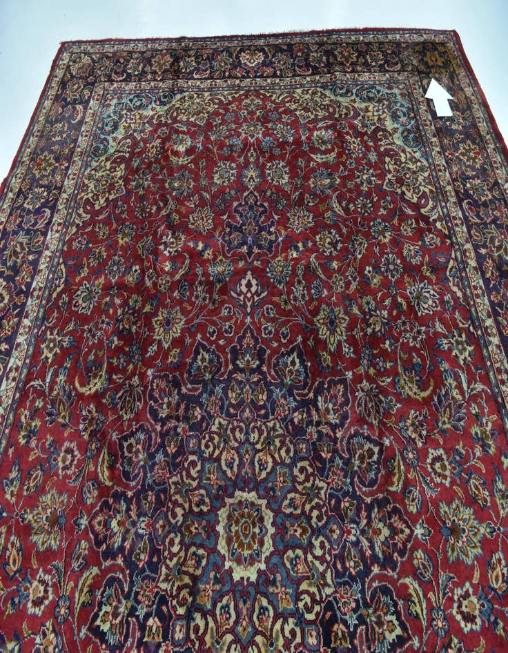 Detail image of  9' 6 x 13' 5  Hand Knotted Isfahan Persian Wool Rug