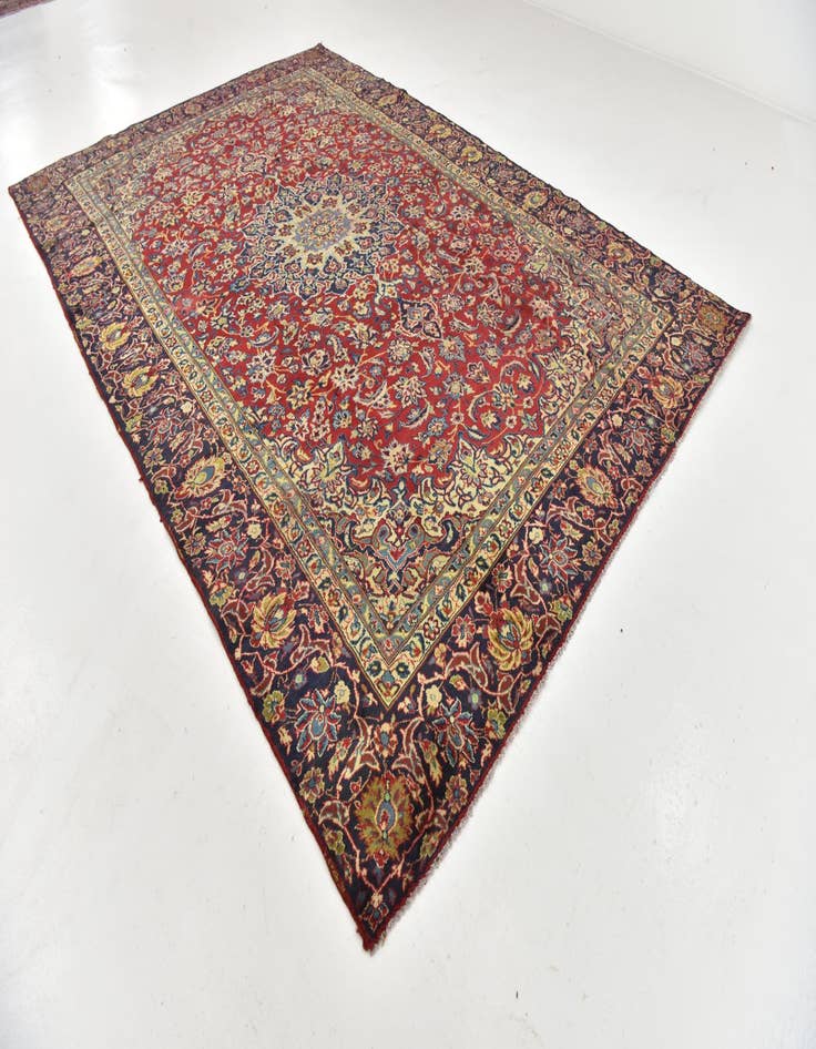 Detail image of 8' 9 x 13' Hand Knotted Isfahan Persian Wool Rug