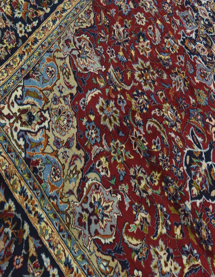 Detail image of  9' 9 x 13' 3  Hand Knotted Isfahan Persian Wool Rug