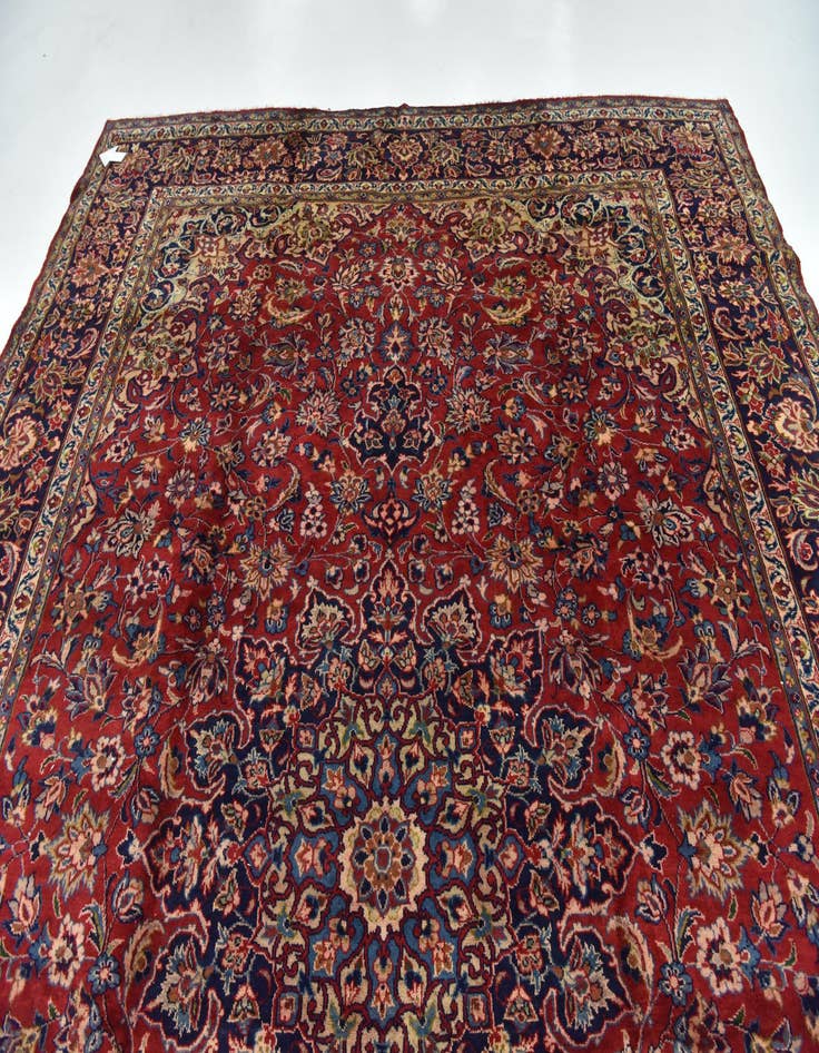 Detail image of  9' 9 x 13'  Hand Knotted Isfahan Persian Wool Rug