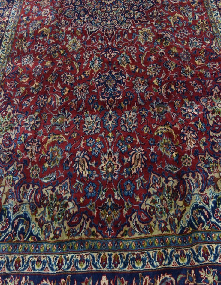 Detail image of  9' 9 x 13'  Hand Knotted Isfahan Persian Wool Rug