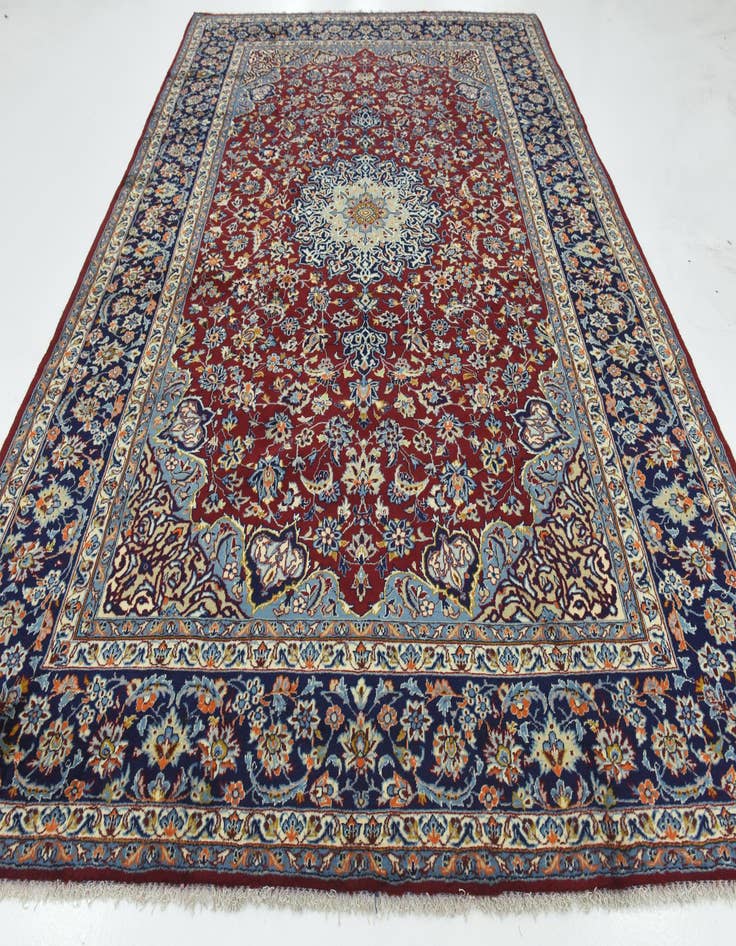 Detail image of  9' 8 x 13' 5  Hand Knotted Isfahan Persian Wool Rug