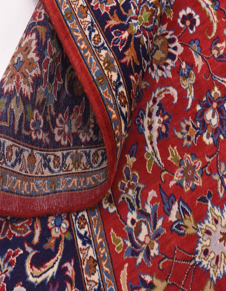 Detail image of  9' 10 x 13'  Hand Knotted Isfahan Persian Wool Rug