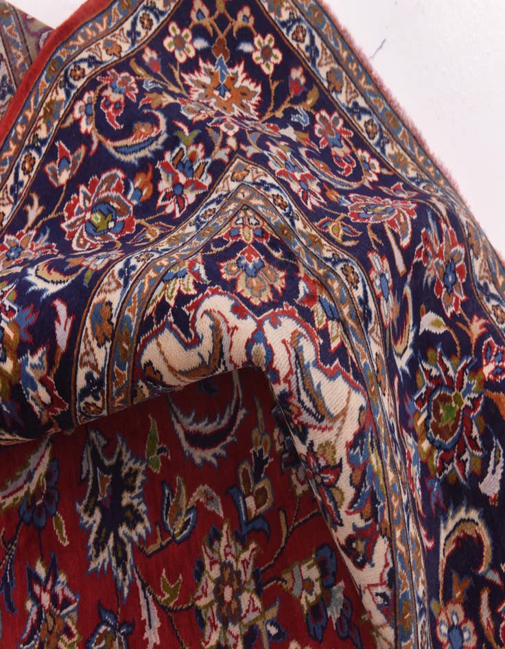 Detail image of  9' 10 x 13'  Hand Knotted Isfahan Persian Wool Rug