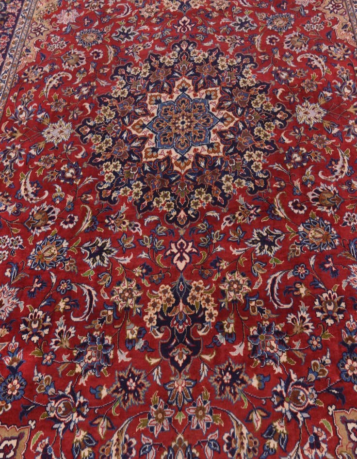 Detail image of  9' 10 x 13'  Hand Knotted Isfahan Persian Wool Rug