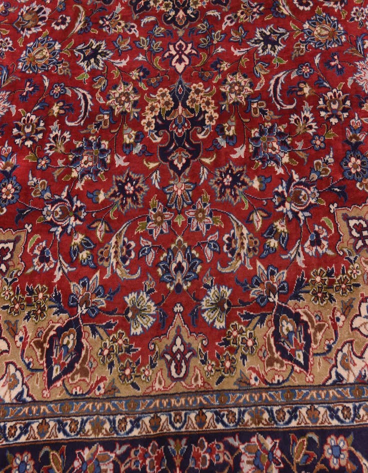Detail image of  9' 10 x 13'  Hand Knotted Isfahan Persian Wool Rug
