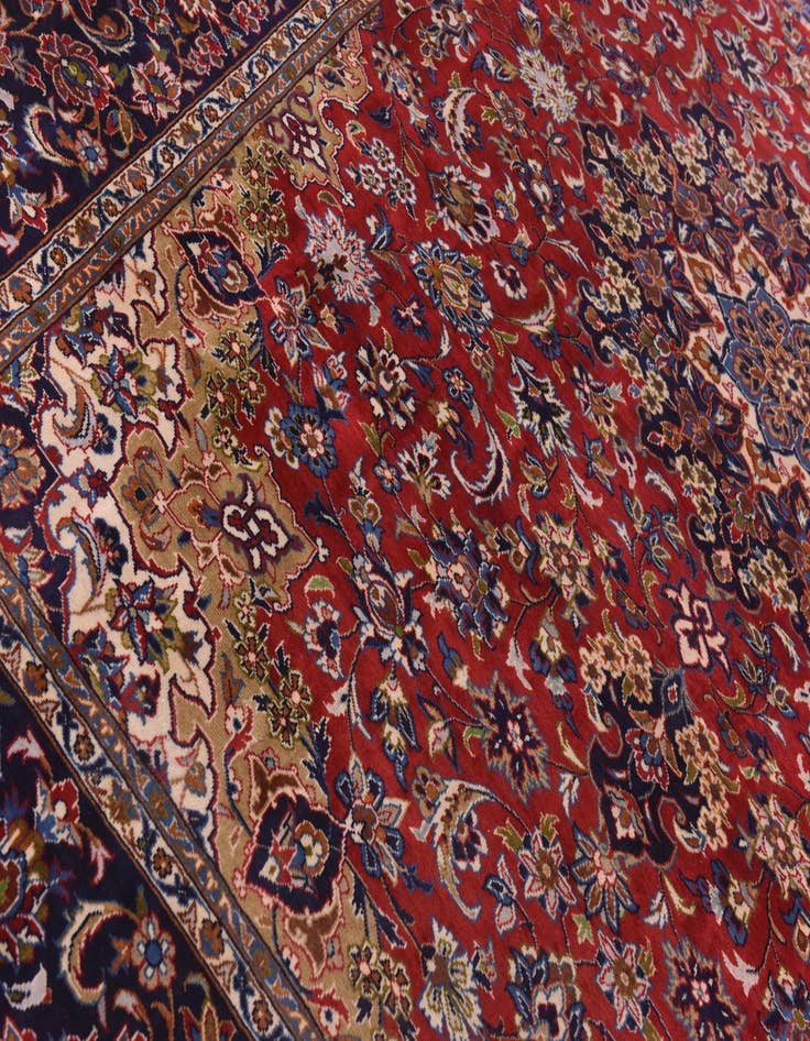 Detail image of  9' 10 x 13'  Hand Knotted Isfahan Persian Wool Rug
