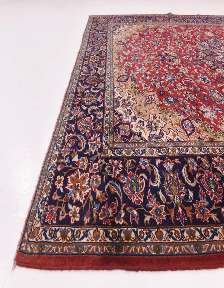 Detail image of  9' 10 x 13'  Hand Knotted Isfahan Persian Wool Rug