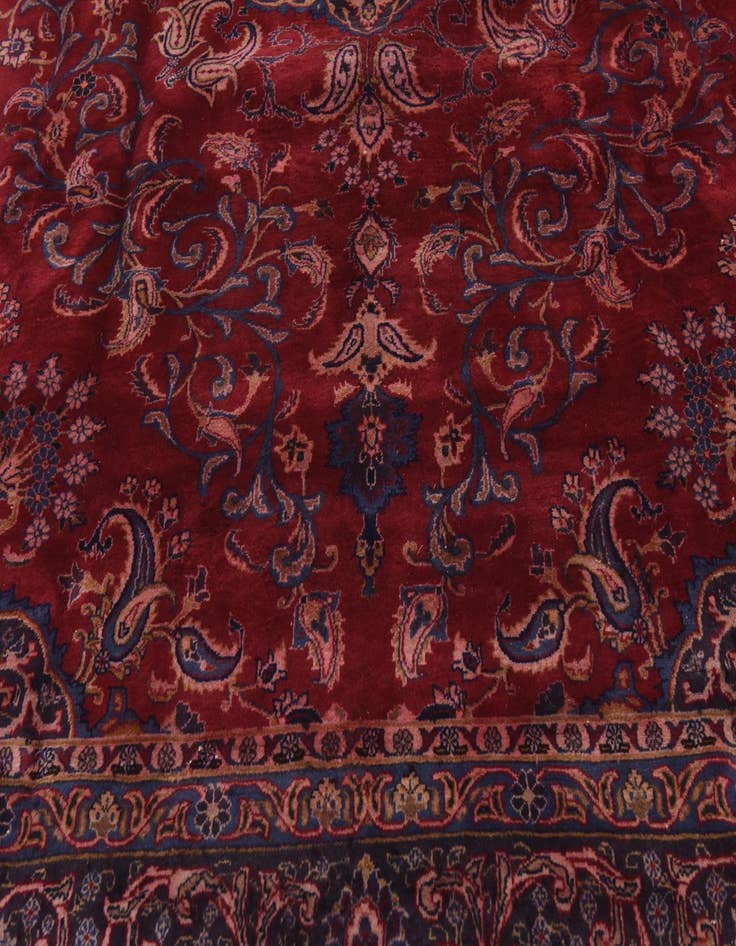 Detail image of  9' 8 x 13'  Hand Knotted Isfahan Persian Wool Rug