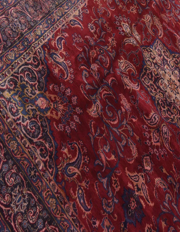 Detail image of  9' 8 x 13'  Hand Knotted Isfahan Persian Wool Rug
