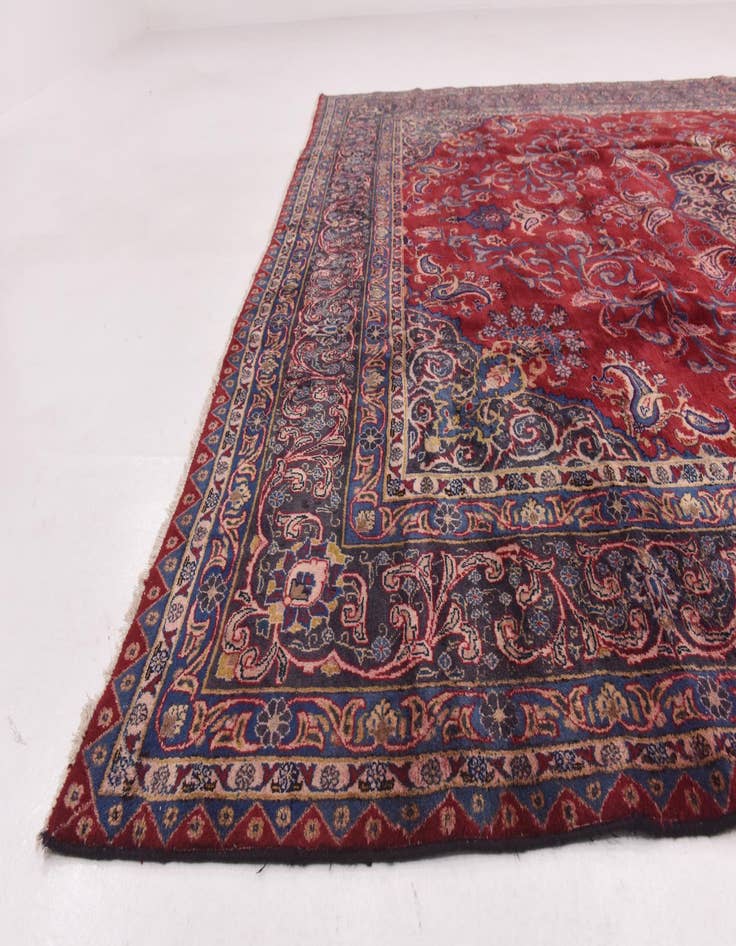 Detail image of  9' 8 x 13'  Hand Knotted Isfahan Persian Wool Rug