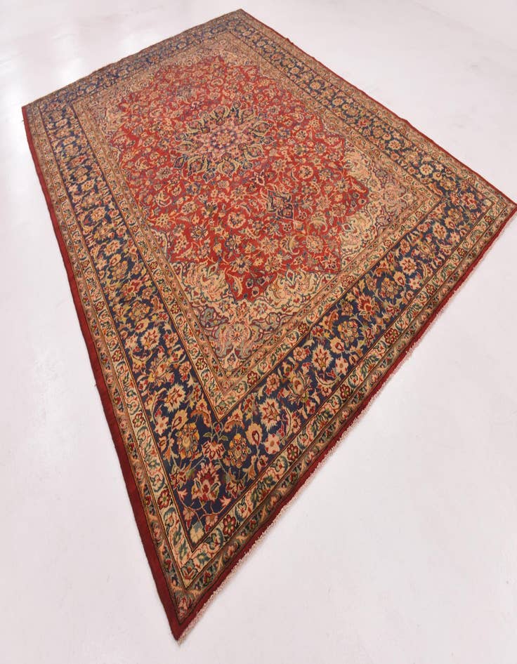 Detail image of 9' 8 x 13' Hand Knotted Isfahan Persian Wool Rug