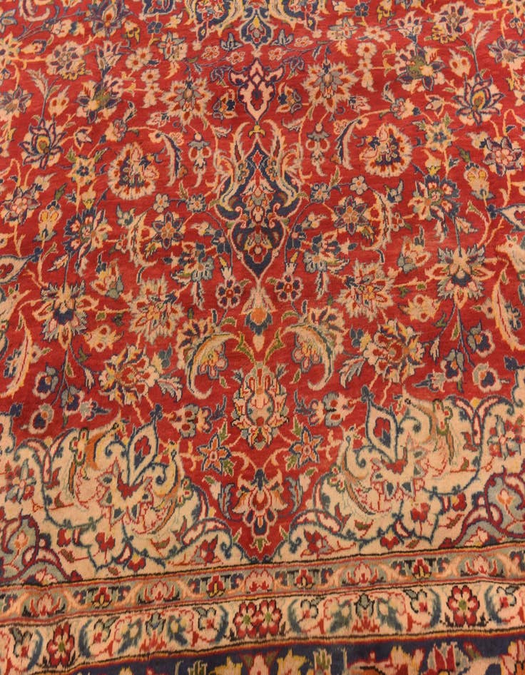 Detail image of 9' 8 x 13' Hand Knotted Isfahan Persian Wool Rug