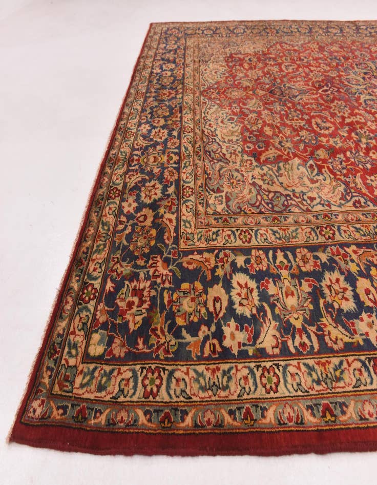 Detail image of 9' 8 x 13' Hand Knotted Isfahan Persian Wool Rug