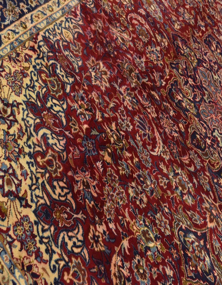 Detail image of  10' x 12' 9  Hand Knotted Isfahan Persian Wool Rug