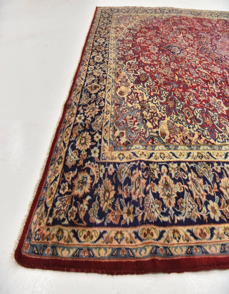 Detail image of  10' x 12' 9  Hand Knotted Isfahan Persian Wool Rug