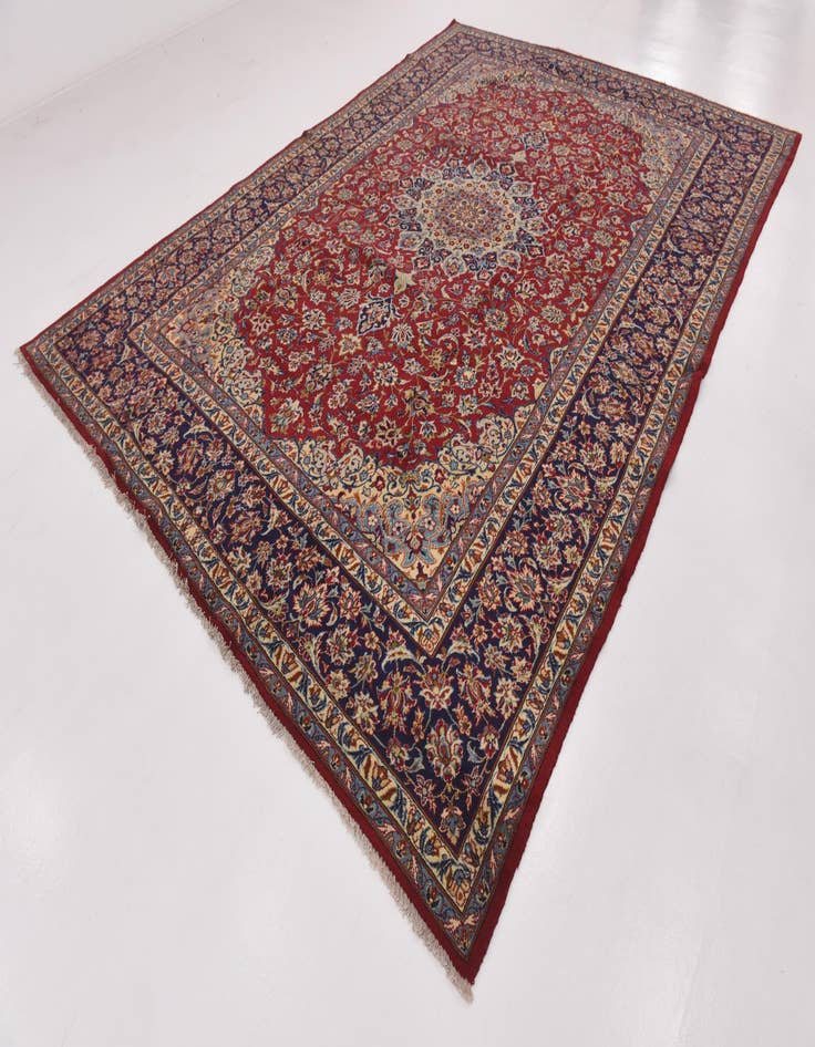 Detail image of 9' 10 x 13' 7 Hand Knotted Isfahan Persian Wool Rug