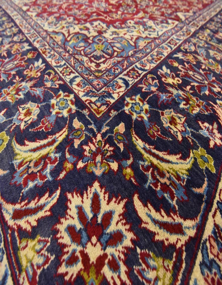 Detail image of  9' 8 x 13'  Hand Knotted Isfahan Persian Wool Rug