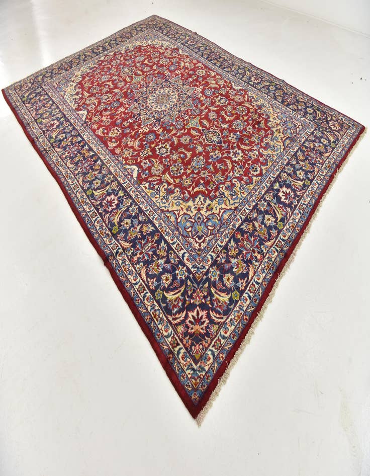 Detail image of  9' 8 x 13'  Hand Knotted Isfahan Persian Wool Rug