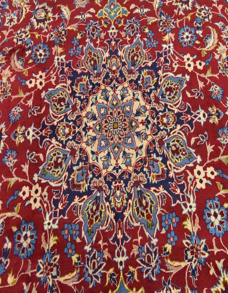 Detail image of  9' 8 x 13'  Hand Knotted Isfahan Persian Wool Rug