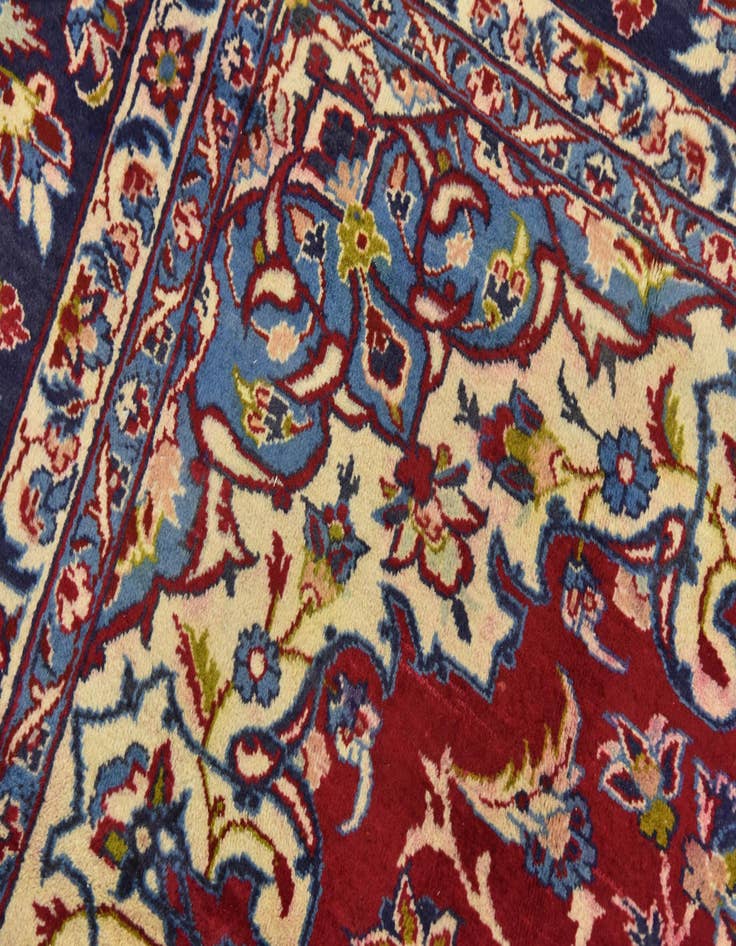 Detail image of  9' 8 x 13'  Hand Knotted Isfahan Persian Wool Rug