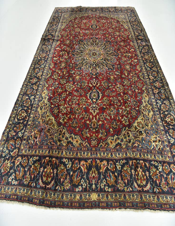 Detail image of  9' 8 x 12' 10  Hand Knotted Isfahan Persian Wool Rug