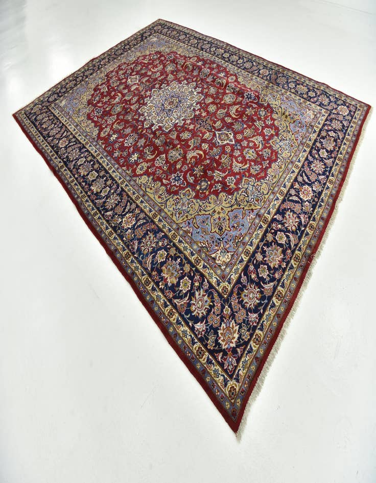 Detail image of  9' 9 x 13' 4  Hand Knotted Isfahan Persian Wool Rug