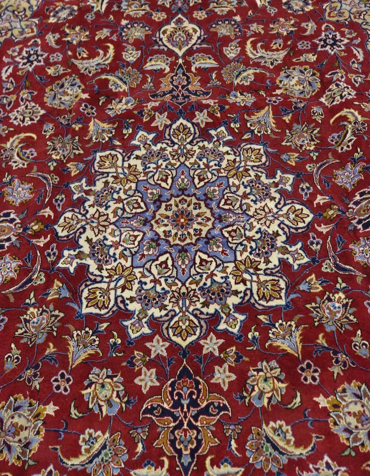 Detail image of  9' 9 x 13' 4  Hand Knotted Isfahan Persian Wool Rug