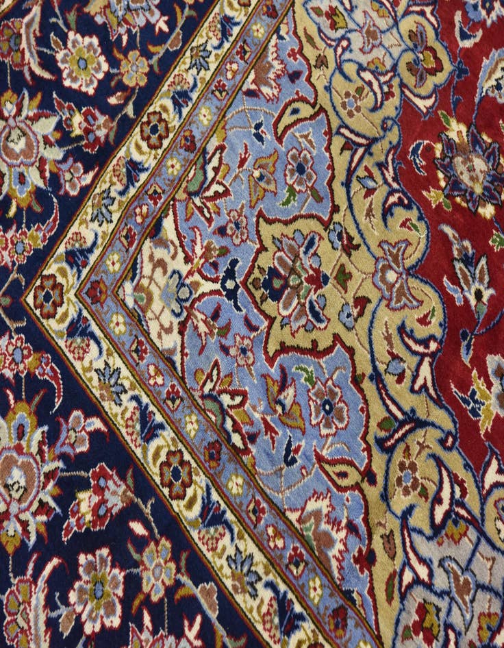Detail image of  9' 9 x 13' 4  Hand Knotted Isfahan Persian Wool Rug