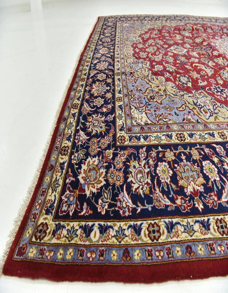 Detail image of  9' 9 x 13' 4  Hand Knotted Isfahan Persian Wool Rug