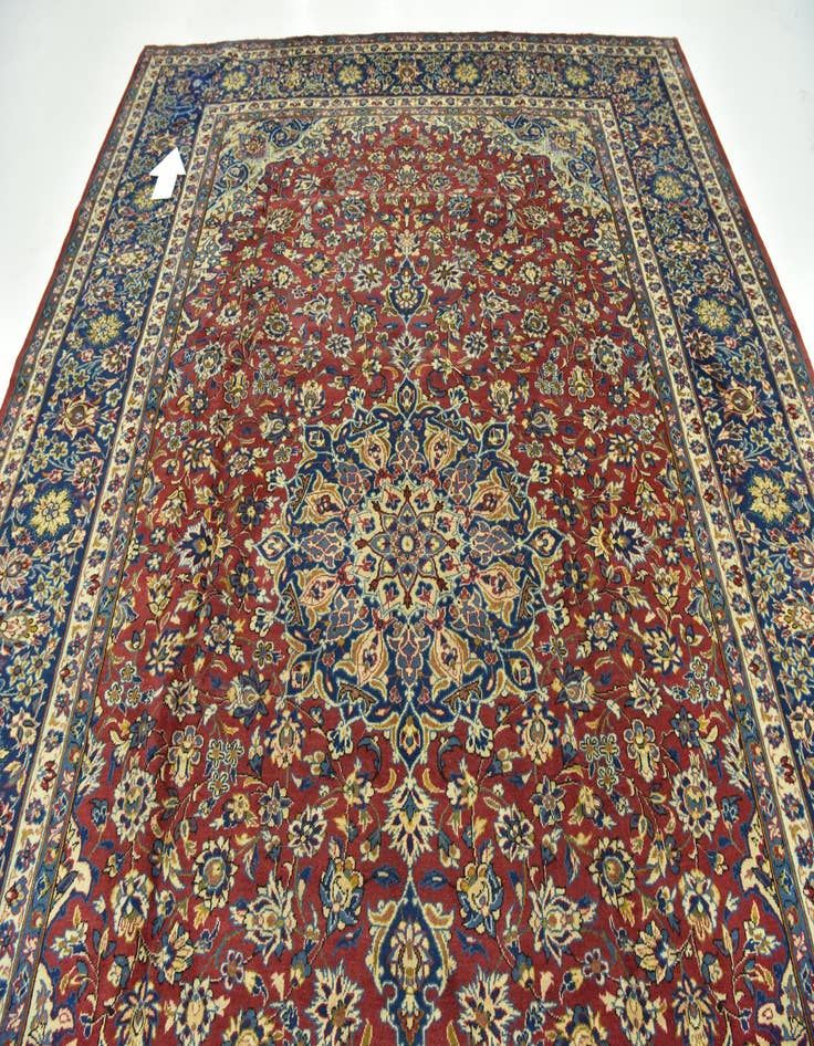 Detail image of  9' 9 x 12' 8  Hand Knotted Isfahan Persian Wool Rug