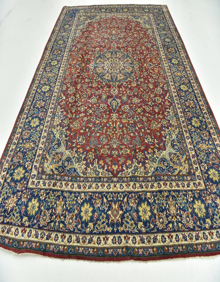 Detail image of  9' 9 x 12' 8  Hand Knotted Isfahan Persian Wool Rug