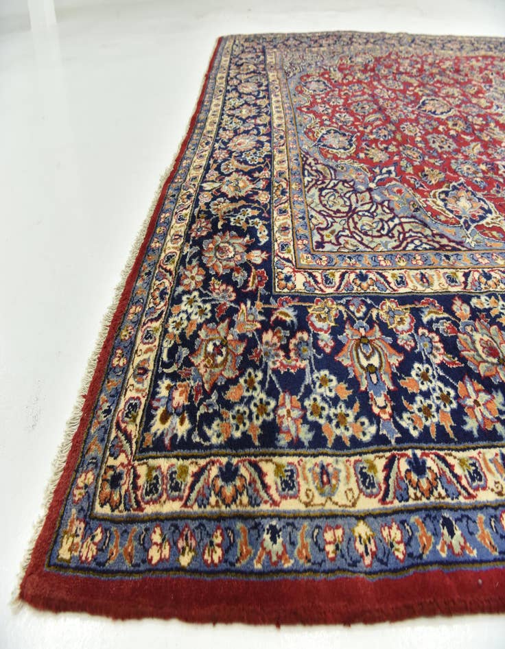 Detail image of  9' 6 x 12' 4  Hand Knotted Isfahan Persian Wool Rug