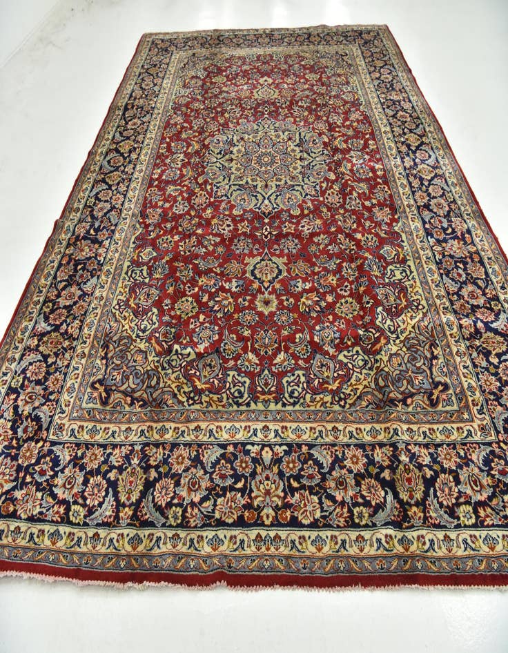 Detail image of  10' 1 x 13' 2  Hand Knotted Isfahan Persian Wool Rug