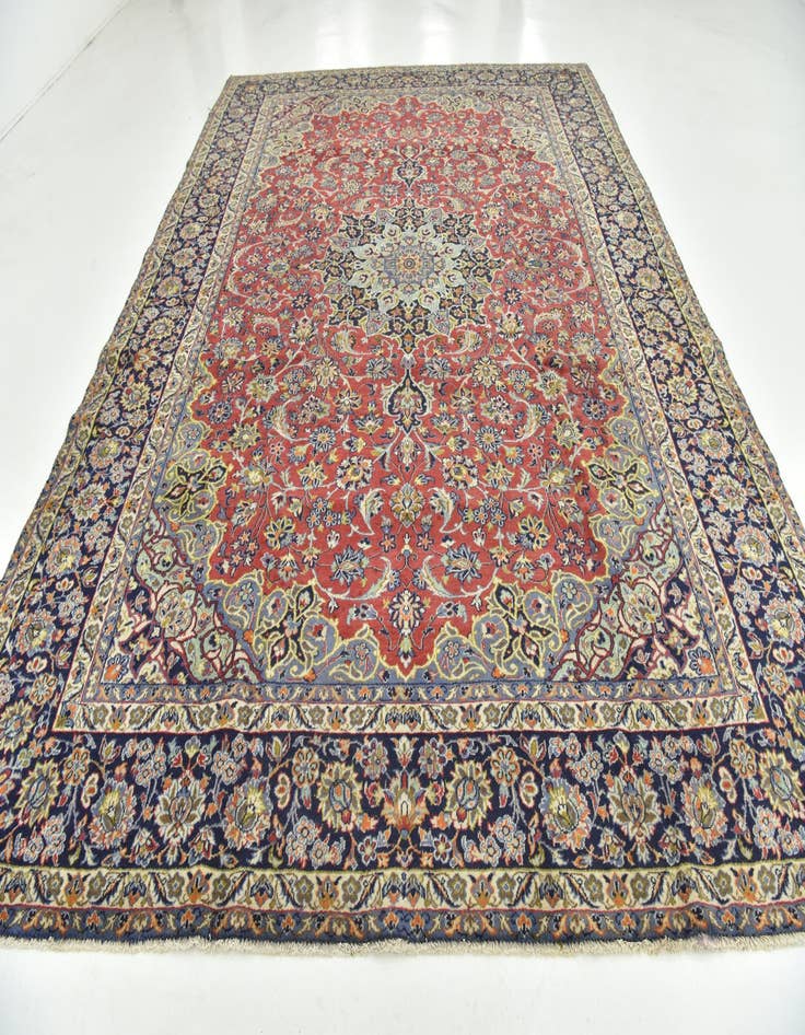 Detail image of  9' 9 x 13' 1  Hand Knotted Isfahan Persian Wool Rug