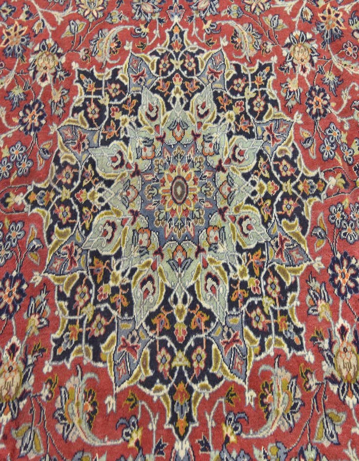 Detail image of  9' 9 x 13' 1  Hand Knotted Isfahan Persian Wool Rug