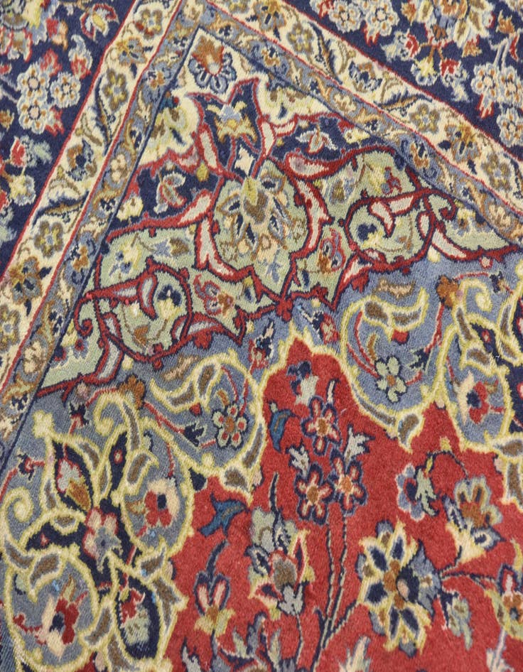 Detail image of  9' 9 x 13' 1  Hand Knotted Isfahan Persian Wool Rug