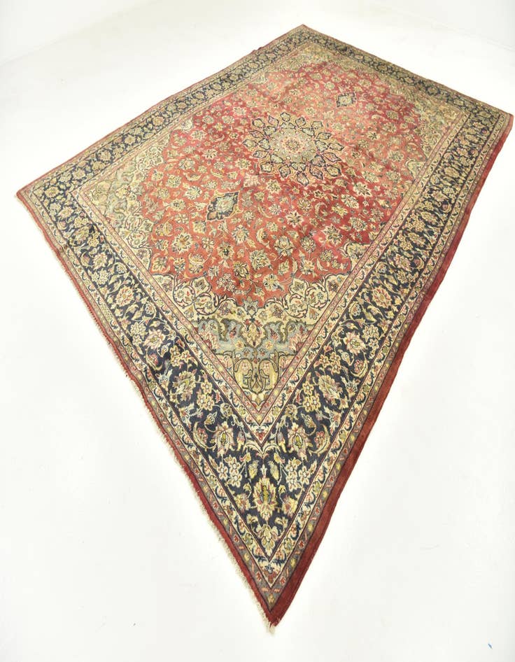 Detail image of  9' 7 x 12' 8  Hand Knotted Isfahan Persian Wool Rug