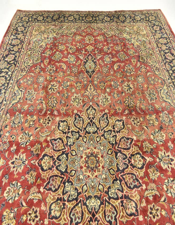 Detail image of  9' 7 x 12' 8  Hand Knotted Isfahan Persian Wool Rug